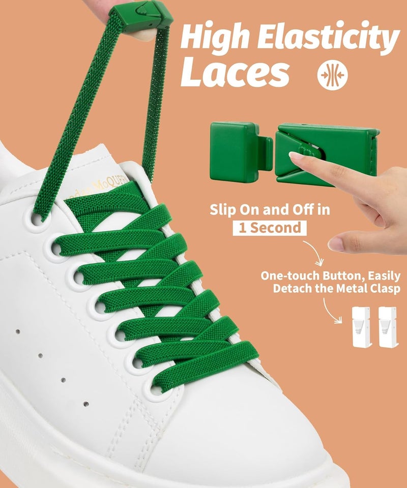 Stepace 2 Pairs Elastic Shoe Laces for Sneakers No Tie Shoelaces for Adults and Kids 5/16" Wide One Size Fit All - Image 2